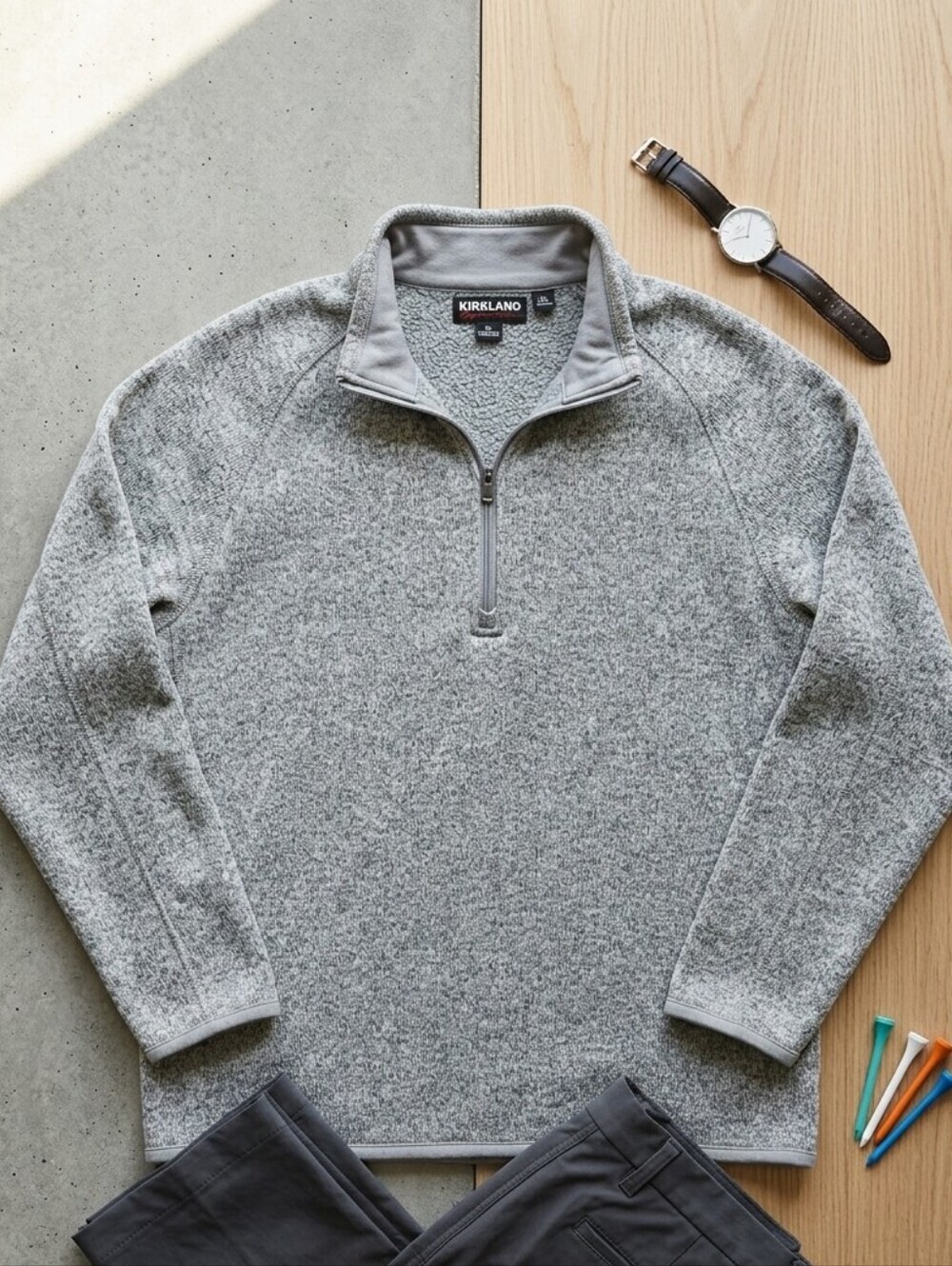 Sunice Stormpack XXL Grey Heather Quarter Zip Fleece Pullover Sweater